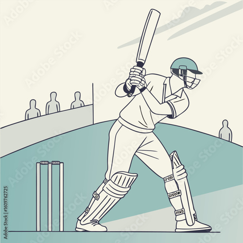 Cricket player hitting ball free online design.