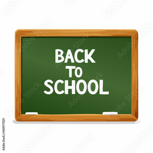 A Charming Illustration of a Green Chalkboard with "BACK TO SCHOOL" Written in White Letters, symbolizing the start of a new academic year or return to school.