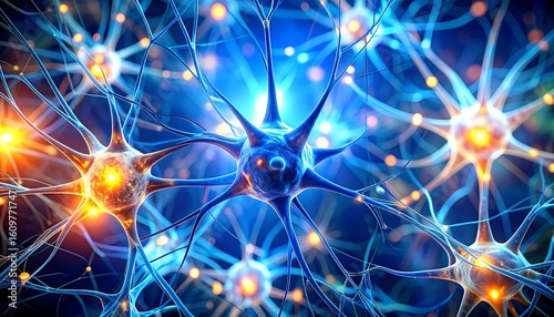 Neurons Connecting and Communicating with Glowing Light