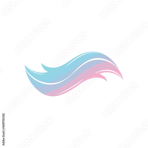 Fluid Pastel Gradient Wave. This captivating illustration features graceful, vibrant hues transitioning smoothly across a dynamic, flowing form. It evokes feelings of serenity and forward motion.