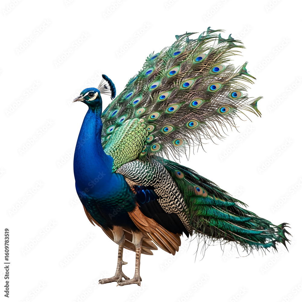 Fototapeta premium Peacock showing off in elegant display