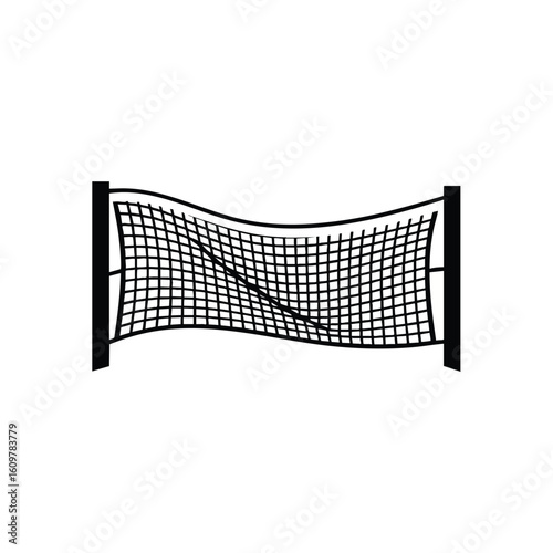 Sports Goal Net Icon. Clean vector silhouette depicting a modern game mesh. This emblem conveys ideas of victory, challenge, and striving for aspirations.