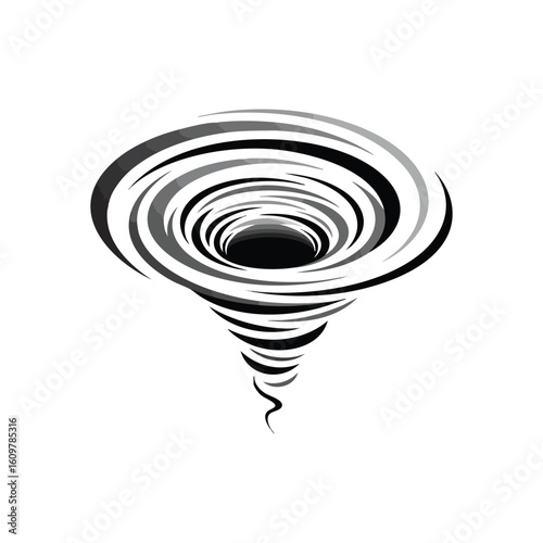 Dynamic Grey Swirl Abstract. This energetic monochromatic design shows a powerful swirling vortex. It symbolizes motion, mystery, and concentrated energy, ideal for modern concepts.