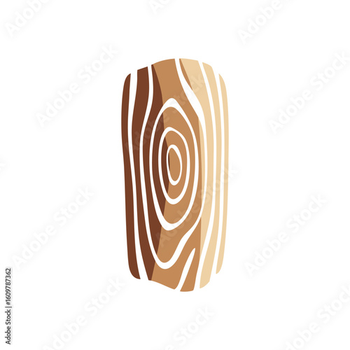 Organic Wood Grain Abstract Design. Stylized timber cross section displaying unique concentric patterns and varying natural shades. Symbolizes growth, connectivity, and organic elements.