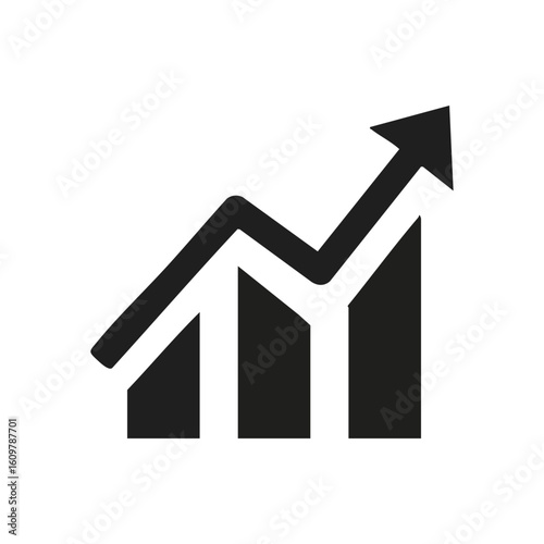 Market Advancement Graph. This visual represents a positive economic outlook and business expansion. It symbolizes increasing revenue, success, and forward momentum in commerce.