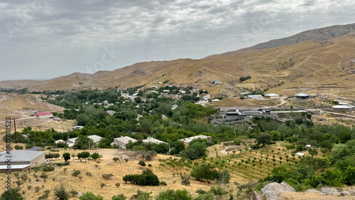 Hiking on the foothill of Glissar Mountains in Samarkand, Uzbekistan
