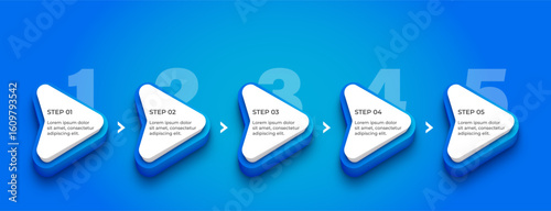 Blue Infographic Bullet Points and Process Banners – Vector Icons and Design Elements for Business and Web