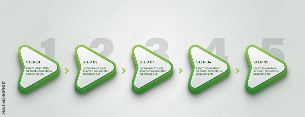 Obraz premium Eco-Friendly Green Infographic Bullet Points and Process Banners – 3D Vector Icons and Nature-Inspired Design for Business
