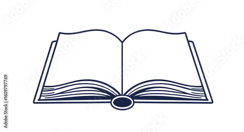 Open pages, Book spread, Blank book, Hardcover book, Paperback book, Education icon, Literature symbol, Study concept, Book flat lay, White background book, Knowledge symbol, School icon, Open diary, 