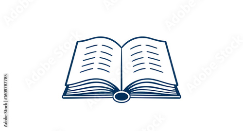 open book on white background