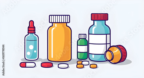 medicine bottle, childproof medicine bottle, medicine dispenser, pill dispenser bottle, capsule jar, healthcare icon, medical vector, pharmacy symbol, prescription icon, drugstore icon, medicine clipa
