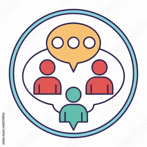 Team meeting discussion communication collaboration vector