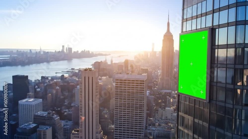 Green Screen Billboard In New York City Skyline