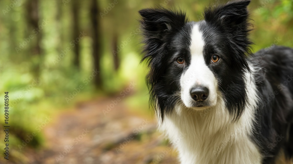 Fototapeta premium Border collie portrait in forest