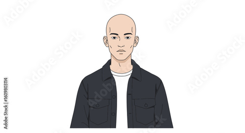 A Portrait of a Calm Bald Man Imagefx-Style Illustration, via RJ ImageFX Auto