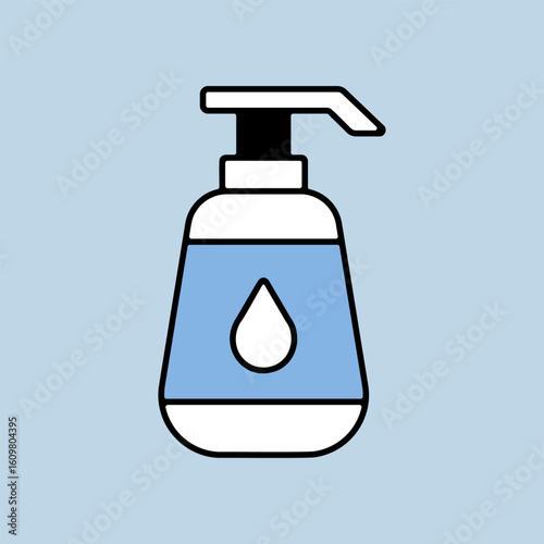 Nursery baby lotion bottle vector isolated icon