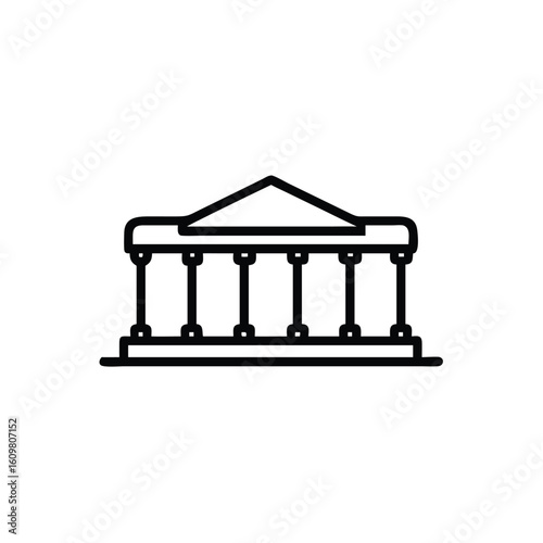 Tapeta Outline a classical building with columns pediment architecture structure