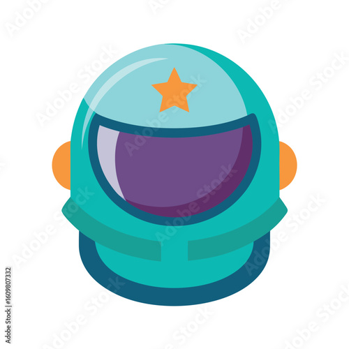 space helmet in cartoon vector style