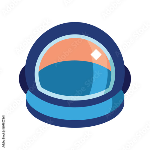 space helmet in cartoon vector style