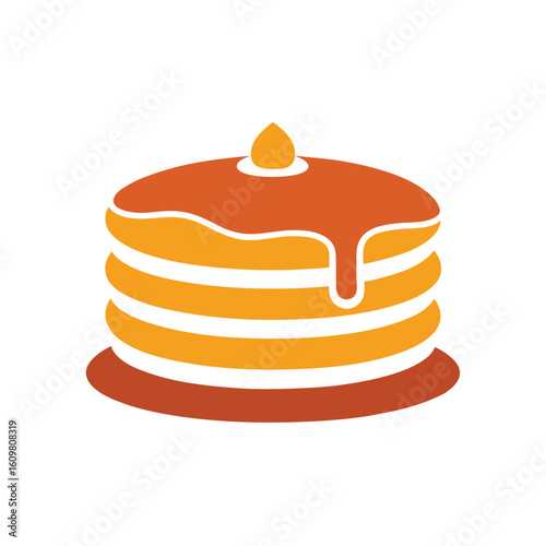 pancakes stack with syrup vector