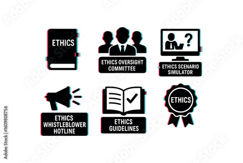 isolated backgond ethics policy handbook ethics oversight committee ethics scenario simulator ethics whistleblower hot ethics guide booklet ethics accitation seal