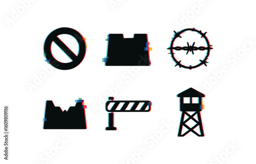 isolated backgond impassability entry impassability trench obstacle impassability barbed wire roll impassability moat barrier impassability road closure impassability sentinel