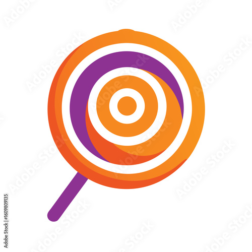 lollipop in orange and purple spiral
