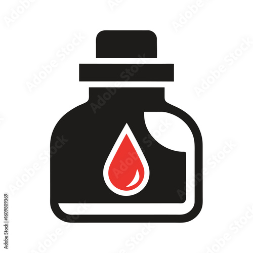 ink bottle with drop symbol vector