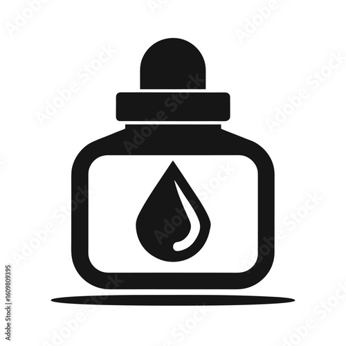 ink bottle with drop symbol vector