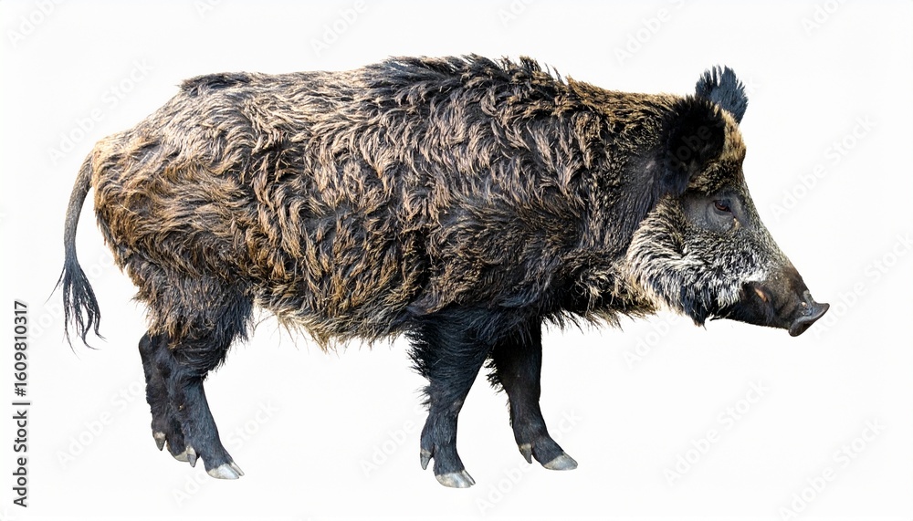 Wild Boar Profile, Forest Mammal, Brown Fur, Tusks, Hoofed Animal Wild Boar Profile, Forest Mammal, Brown Fur, Tusks, Hoofed Animal