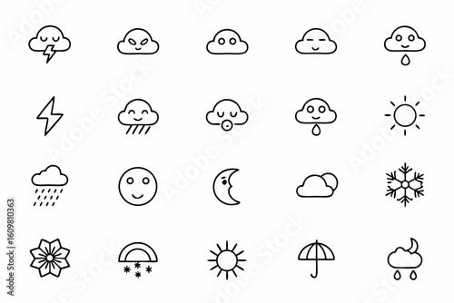 A poetic and symbolic icon pack using weather and nature to reflect moods. Great for mood journals, illustrations, meditation apps, and calm-focused projects