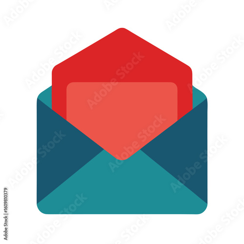 envelope icon with open flap vector