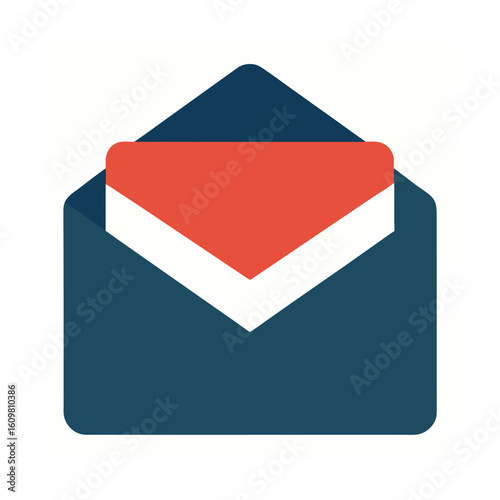 envelope icon with open flap vector