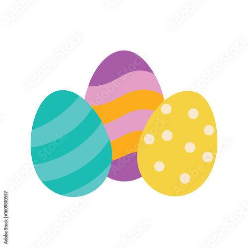 easter eggs on clean white surface