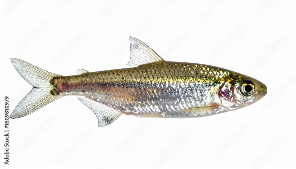 Fototapeta premium Small Freshwater Fish Detailed Side Profile, Scales, Fins, Aquatic