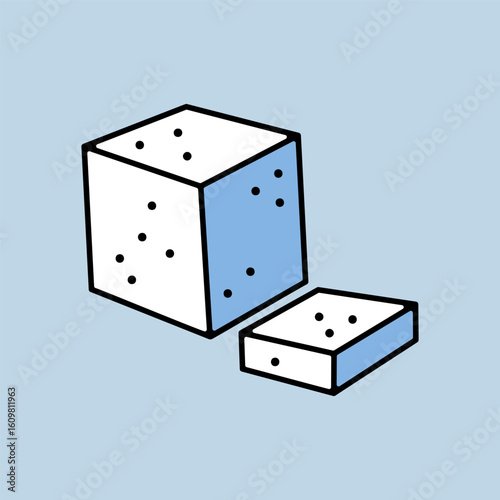 Feta cheese cubes vector icon