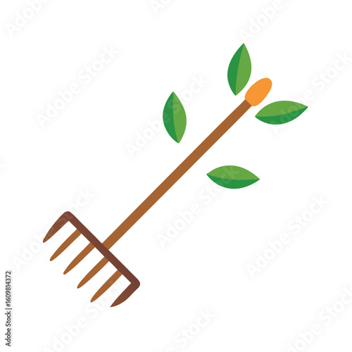 rake with a few leaves