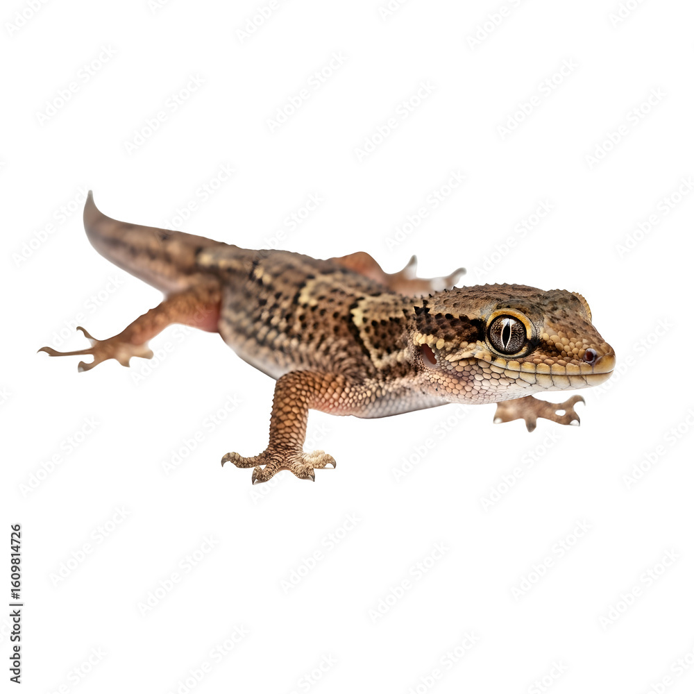 Obraz premium Close up gecko against black background