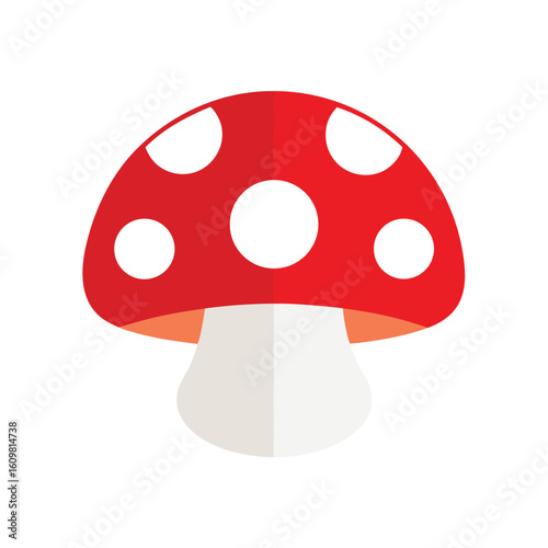 mushroom with red cap and white dots