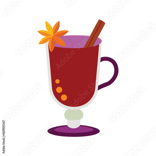 glass of mulled wine with spices