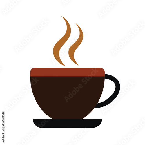 coffee cup with steam rising and fall decor