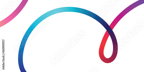 Vibrant Rainbow Lines Intertwined on a Black Background. An abstract image featuring several interconnected, curved lines in a spectrum of vibrant colors, against a solid black background.