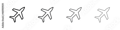 Plane icon in modern stroke line style. Vector 10 eps