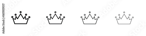 Crown icon in modern stroke line style. Vector 10 eps