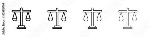 Balance scale icon in modern stroke line style. Vector 10 eps