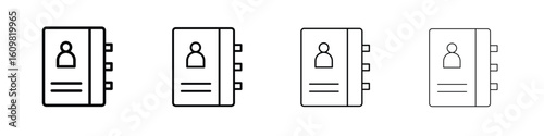Address book icon in modern stroke line style. Vector 10 eps