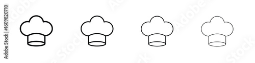 Chef hat icon in modern stroke line style. Vector 10 eps
