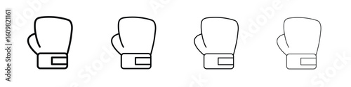 Boxing glove icon in modern stroke line style. Vector 10 eps