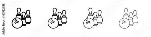 Bowling icon in modern stroke line style. Vector 10 eps