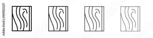 Wood board icon in modern stroke line style. Vector 10 eps